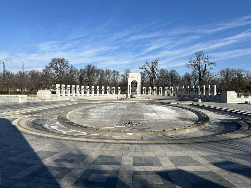 National World War II Memorial drained for maintenance, 1 February 2024